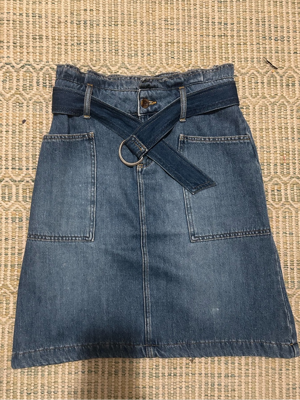 Boden Belted Denim Skirt